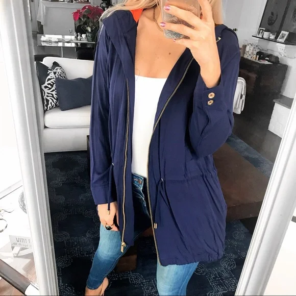 💙 MICHAEL KORS BASICS TRUE NAVY HOODIE JACKET! - Picture 5 of 16